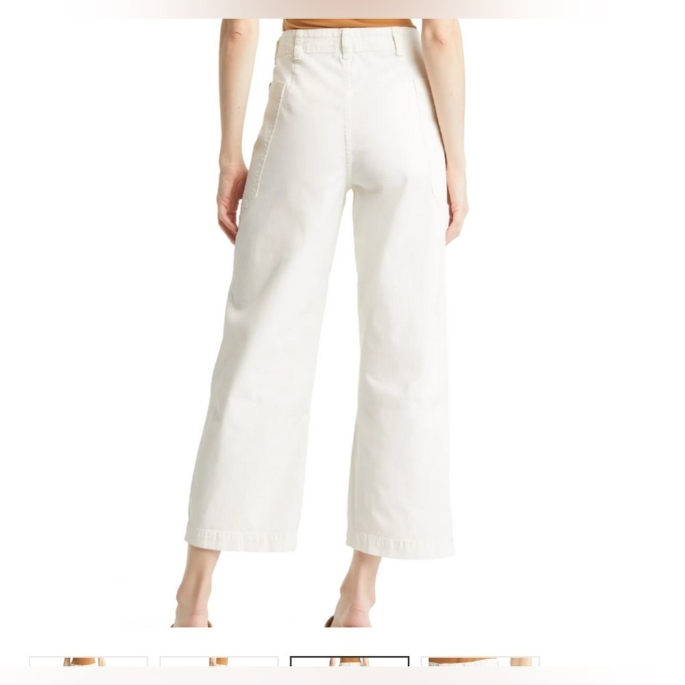 Frame Pants Womens 28 Oversized Pocket Utility In Blanc Cream Baggy Cropped - Picture 3 of 8